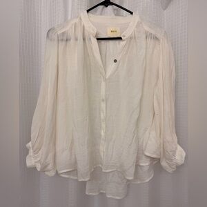 Maeve Cream Sheer Blouse